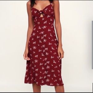 NWT Lulu’s Red Floral Dress